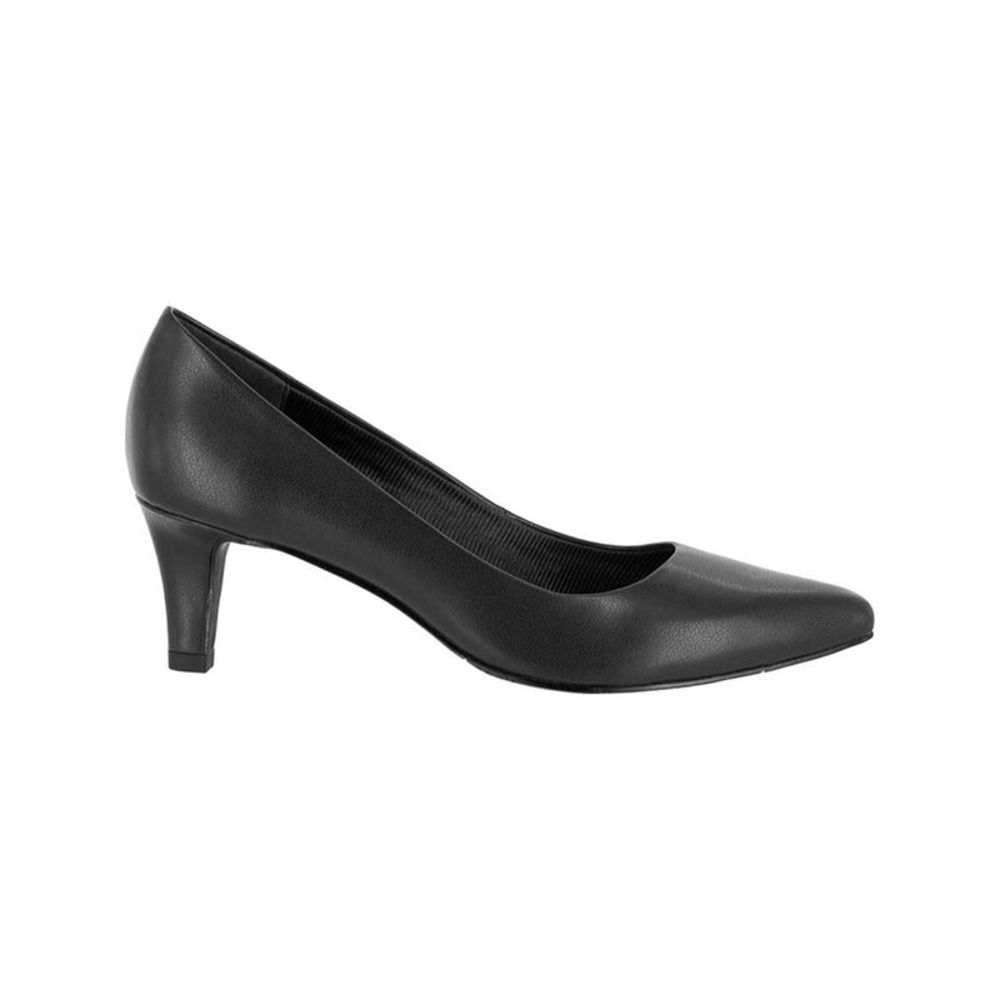 EASY STREET Womens Black Padded Pointe Kitten Heel Slip On Pumps 8 M